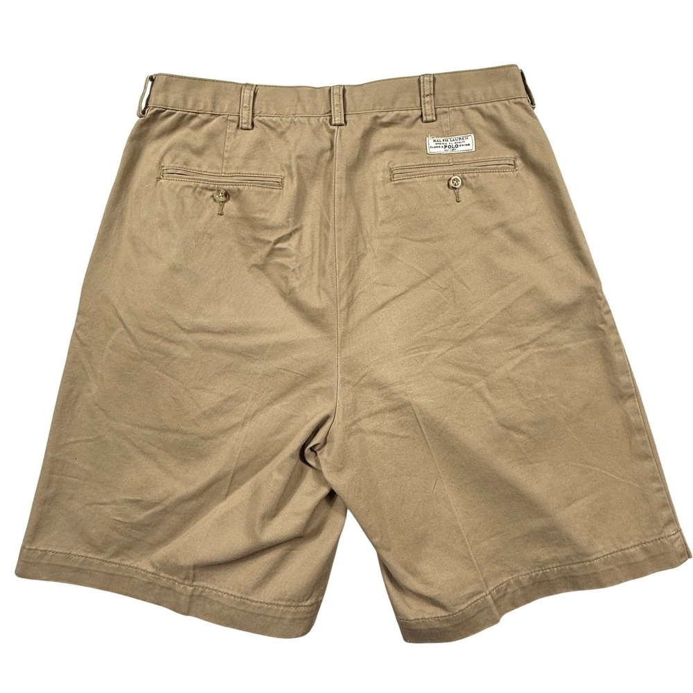 Polo Ralph Lauren Tyler Shorts Mens 35 Khaki Tan Double Pleated Cotton Chino - Picture 3 of 6